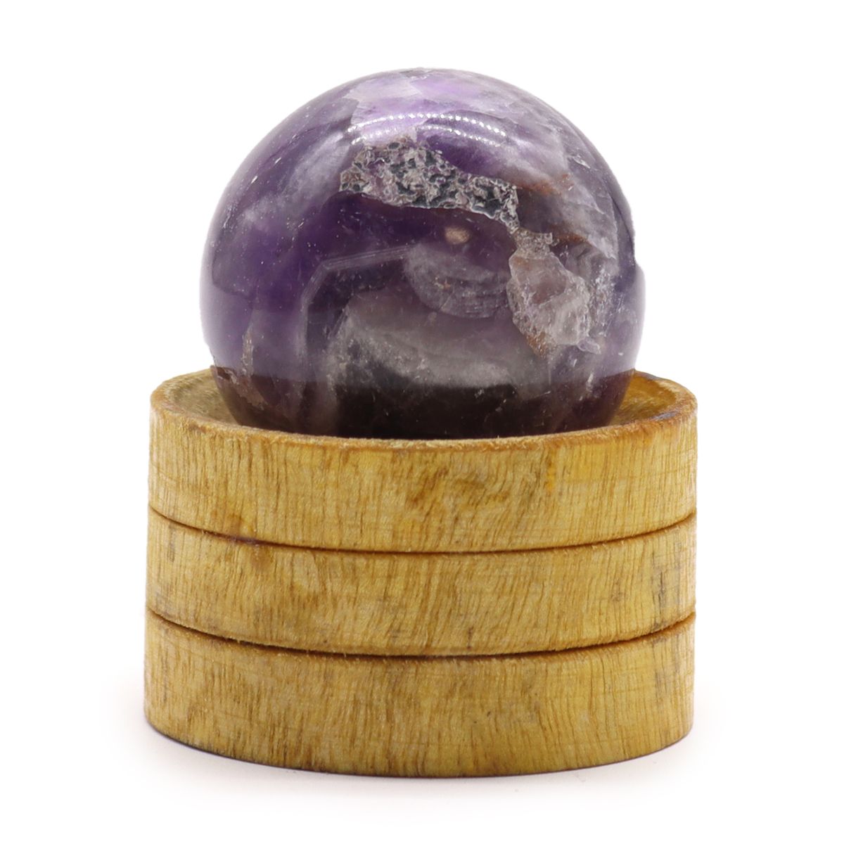 Esfera de cristal de ametista africana de 40 mm com suporte