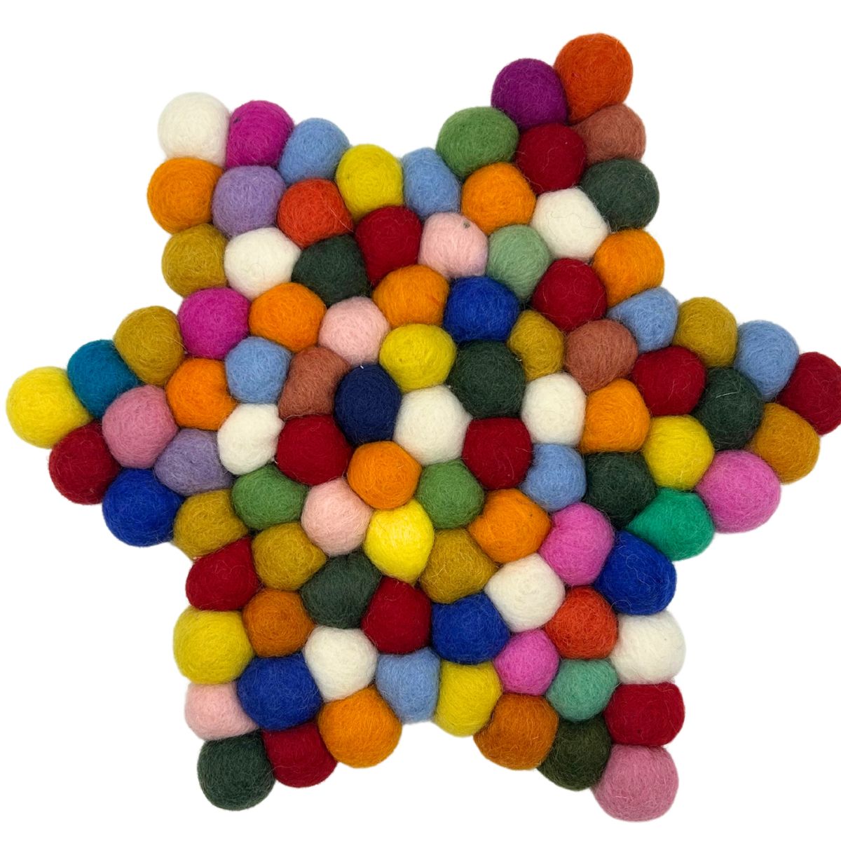 Tapete central em forma de estrela de feltro - 38 x 18 cm, multicolorido