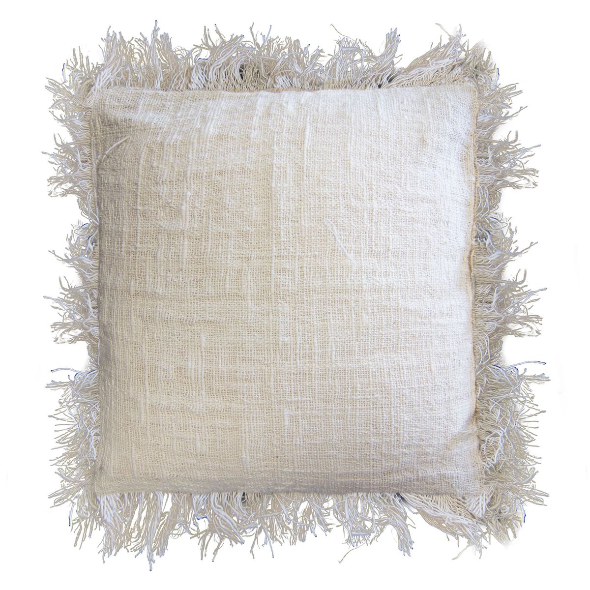Capa de almofada em linho 60x60 cm com franjas