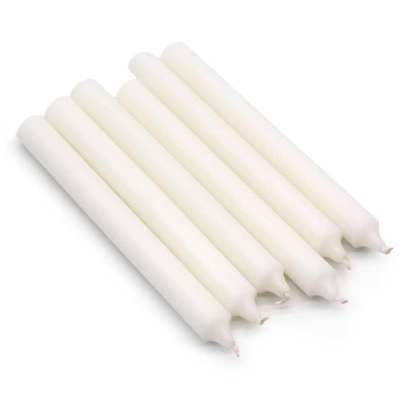 Bulk Solid Colour Dinner Candles - Rustic White - Pack of 100