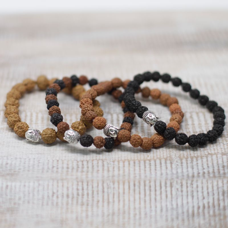 Bracelets Bouddha Rudraksha Assortis