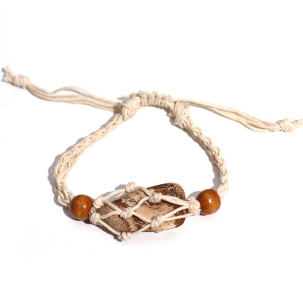 Bracelet en cordon pour  pierres précieuses 20-28 cm/7,8-11 pouces - Naturel