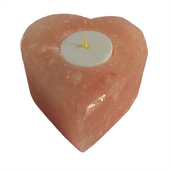Bougeoirs en cristal de Sel de l’Himalaya - Petit Coeur