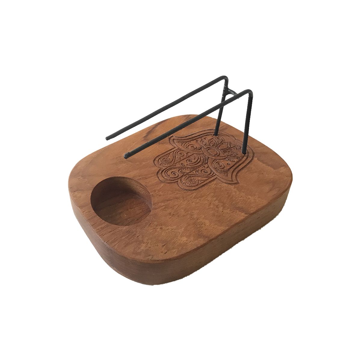 Aquecedor de Pau santo - Madeira de Teca - Design Hamsa