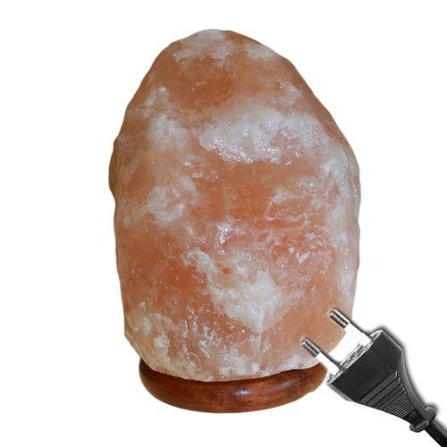 Lámpara de sal del Himalaya y base - Aprox. 3-5 kg - cable de la UE