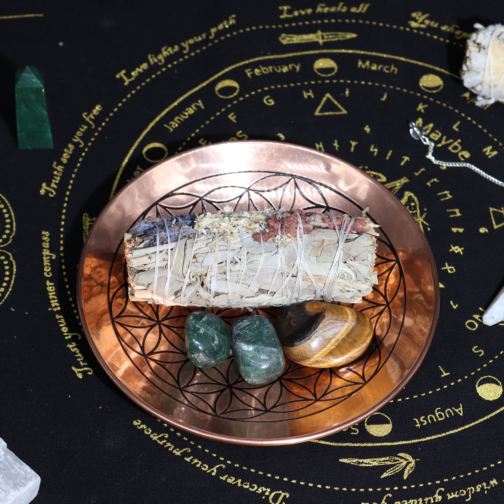 Copper Offer / Smudge Plate - Flower of Life