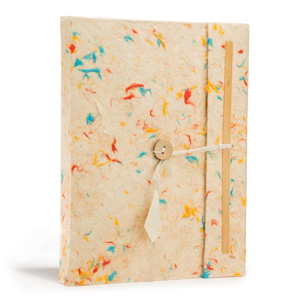 Lrg Lokta Mixed Colour Cotton Notebook (21x15cm) - 45 leafs - inc bookmark