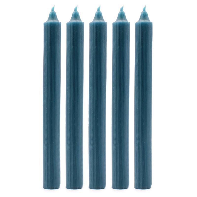 Solid Colour Dinner Candle Set - Pack of 21 - Rustic Teal