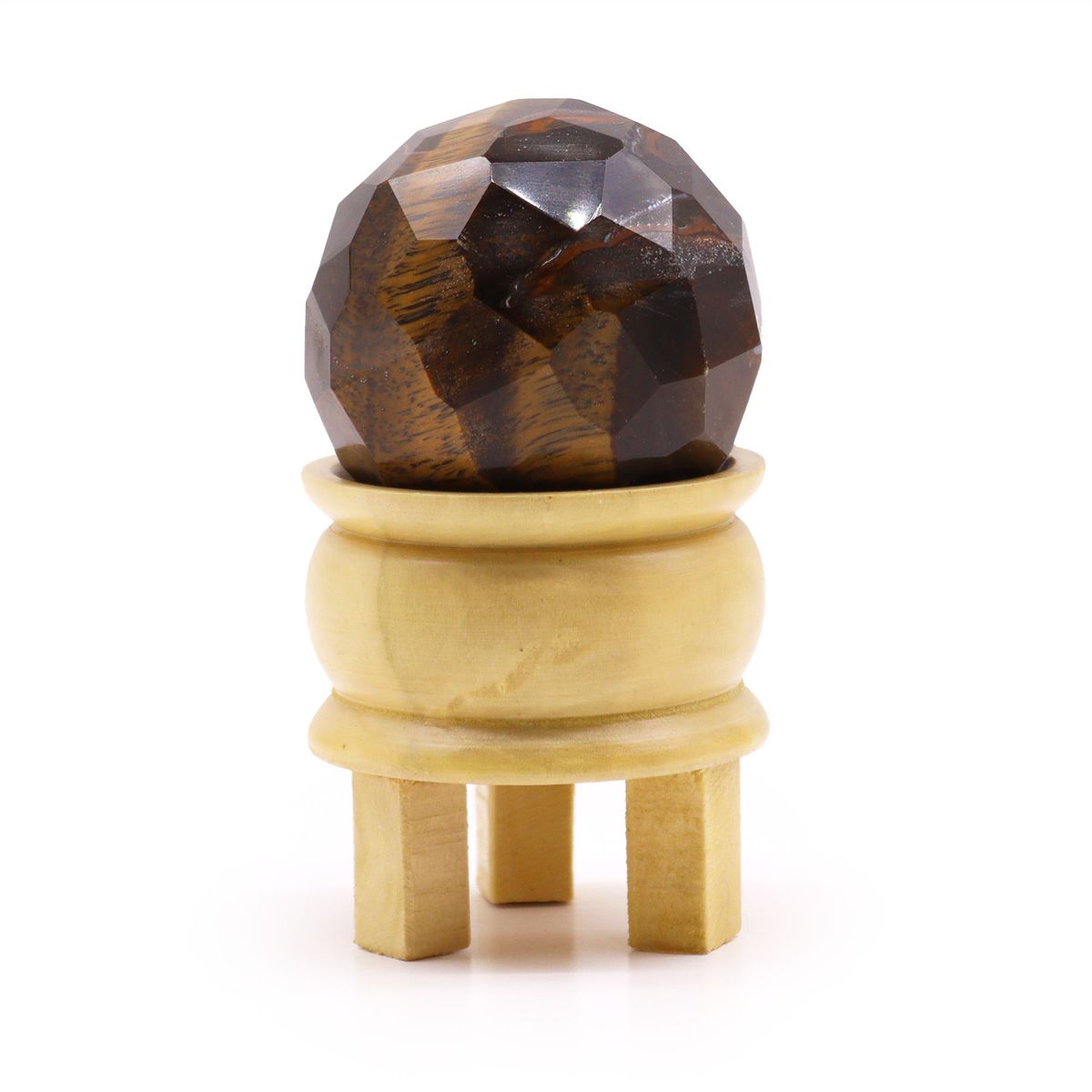 Esfera Curativa de Pedras Preciosas e suporte - Olho de tigre