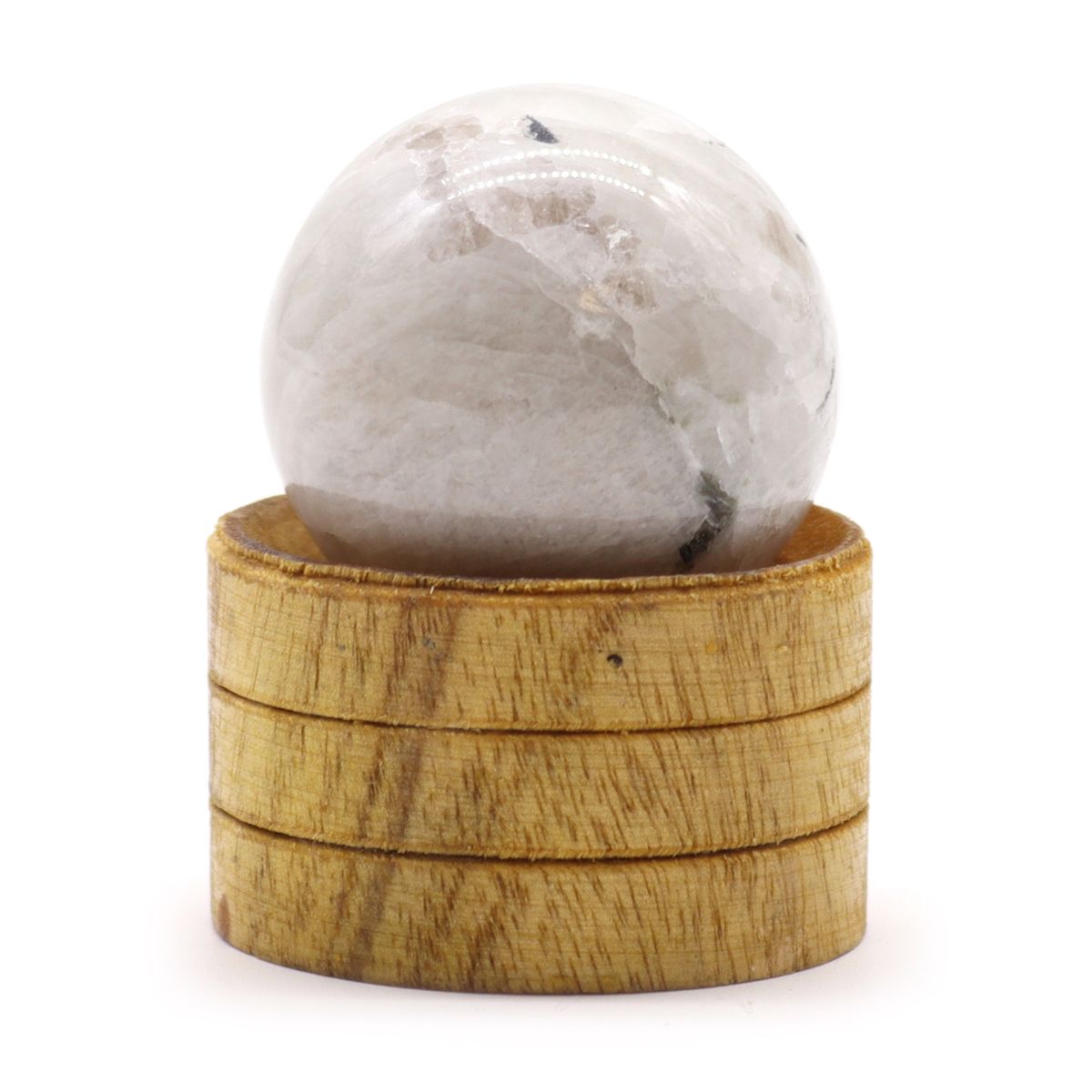 Esfera de cristal de 40 mm - Pedra lunar indiana com suporte