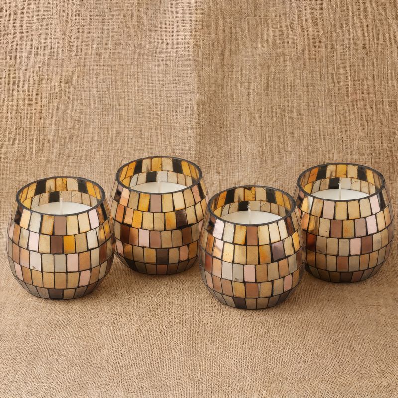Litet Doftljus i Glasburk - Amber Mosaic