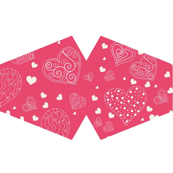 Masques Personnalisés en Tissu Adulte - Coeurs Roses
