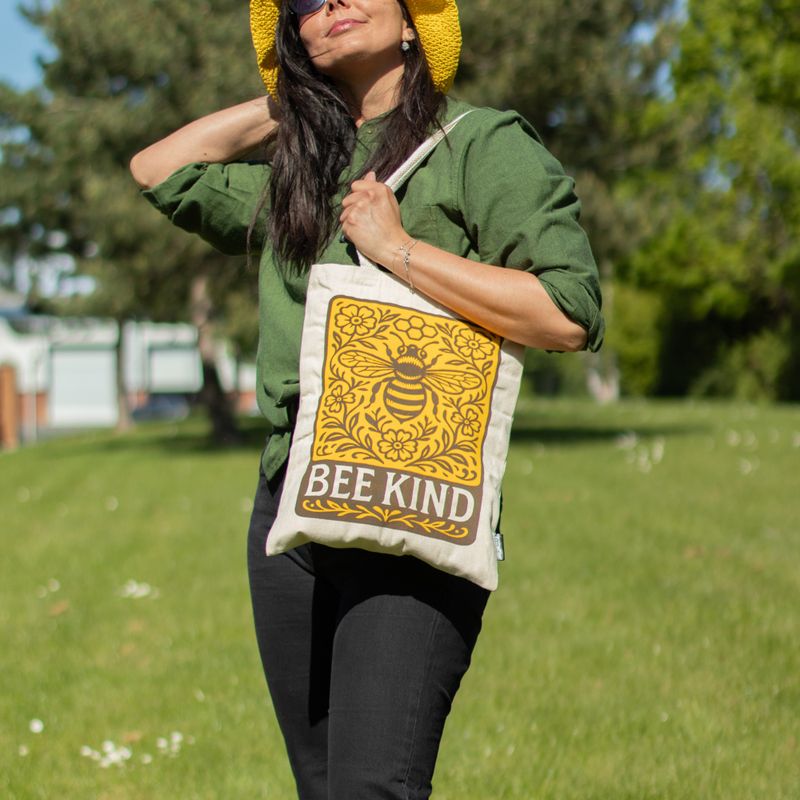 Iconic Toni Tote Bag - Bee Kind (41x31cm) - Natural 10oz