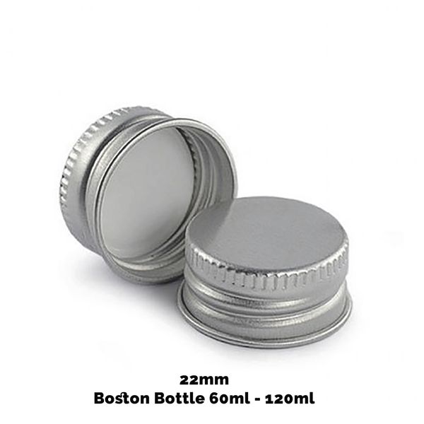 Čep za Jantarnu Boston Bocu (120ml) – Aluminijska Srebrna 22mm