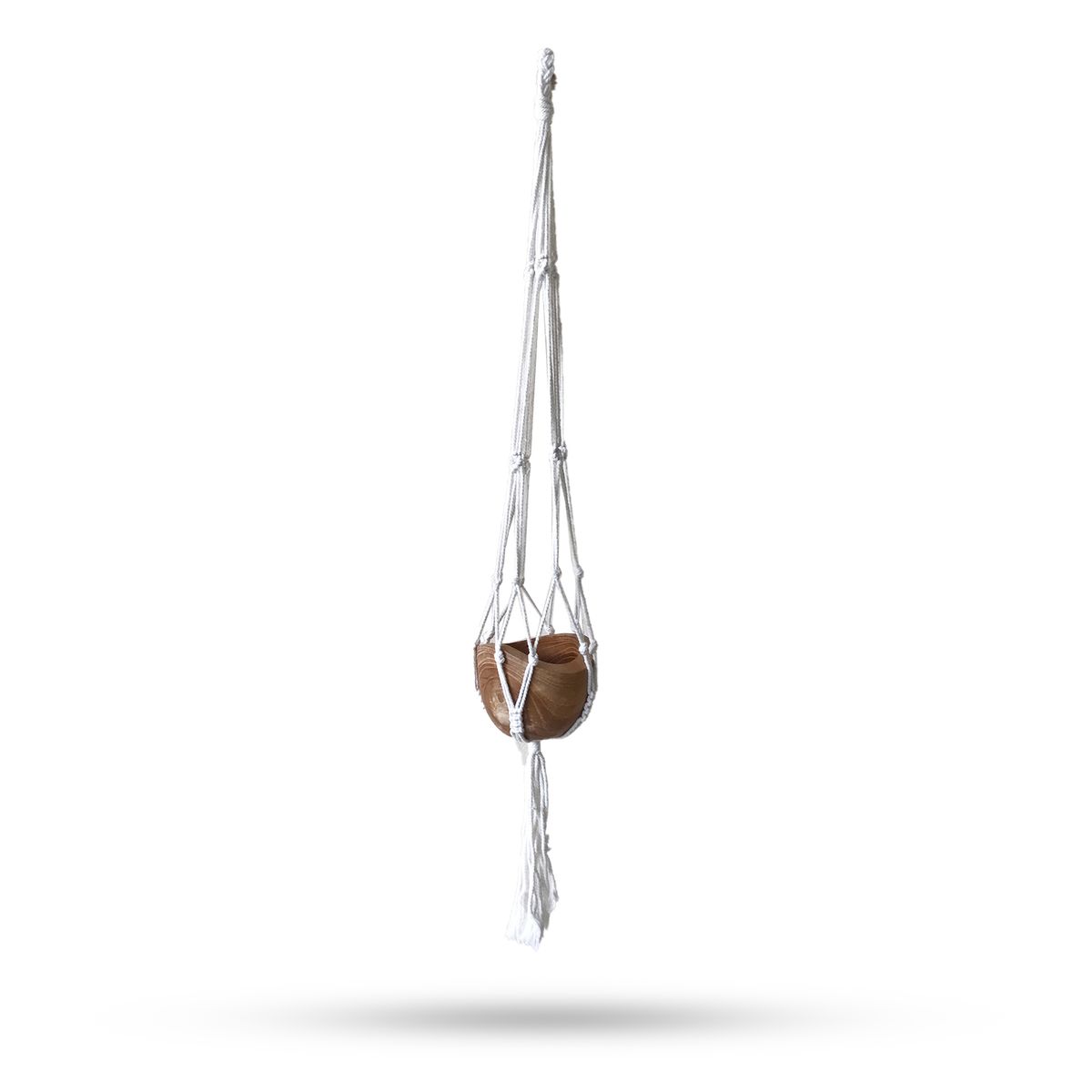 Suporte de Macramé Clássico - Natural - Vaso Médio
