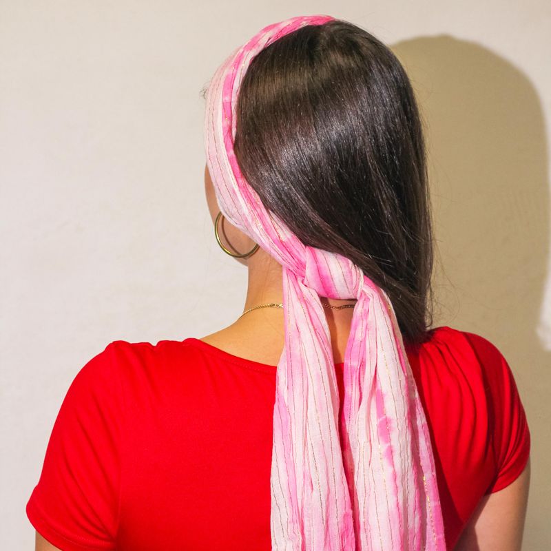 Nomad Sari  - Summer Scarf -  180x50cm - Party Shine - Perfect Pink