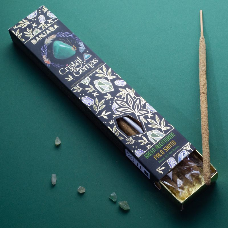 Banjara Cristal Gemas - Green Aventurine Palo Santo