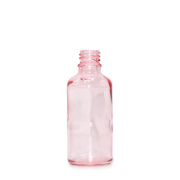 10ml Rose Pink Glass Dropper Bottle - No Cap