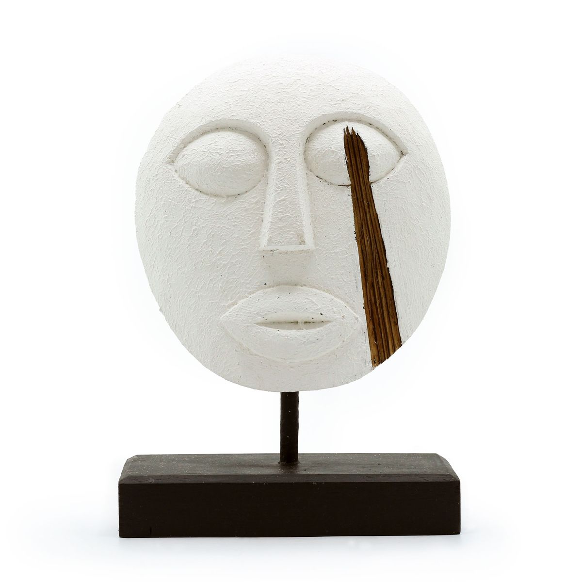 Máscara Decorativa Tribal de Timor - Branca 27x20 cm