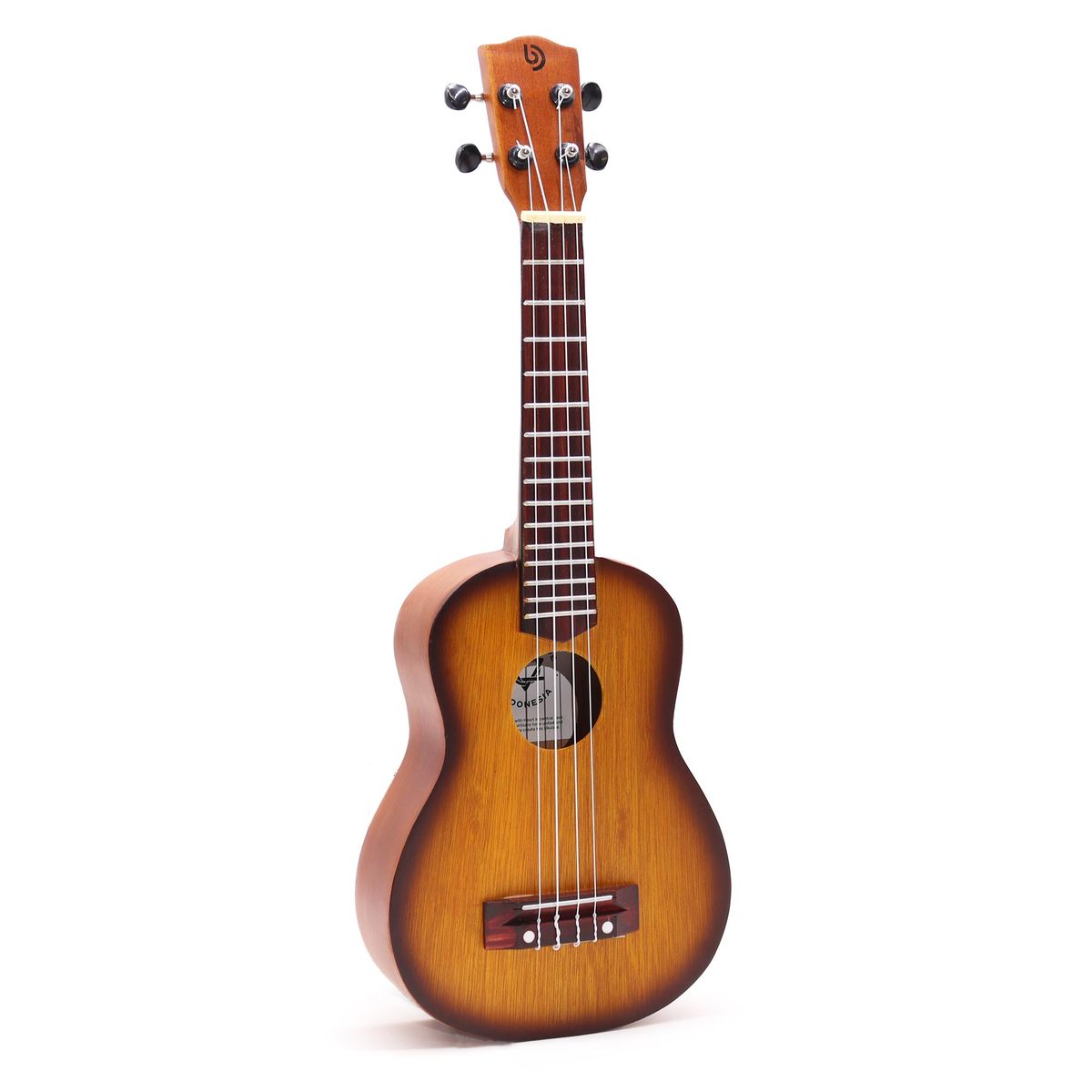 Ukulele artesanal - Acabamento Sunburst Laranja (4 cordas)