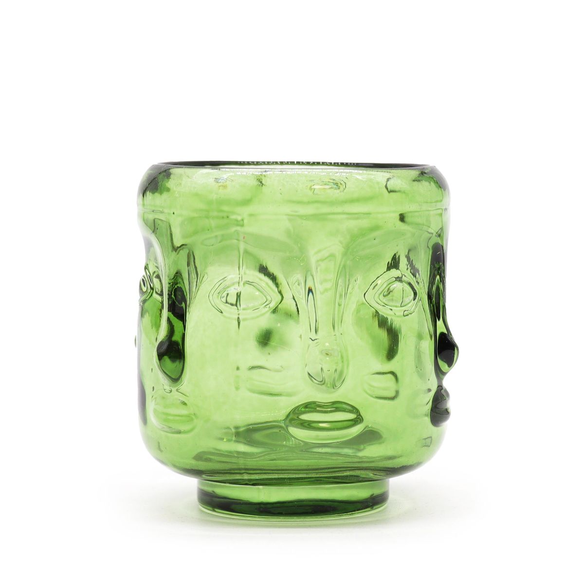 Pote de vela com rostos de Buda - Jardim de Jade