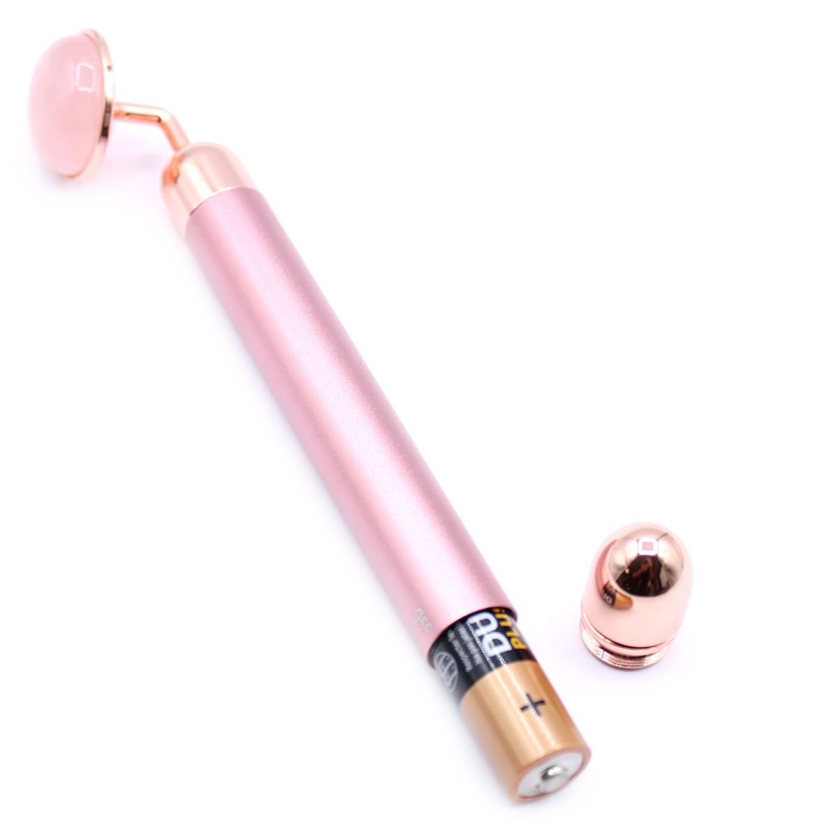Rolo com vibração de pedras preciosas - Quartzo rosa