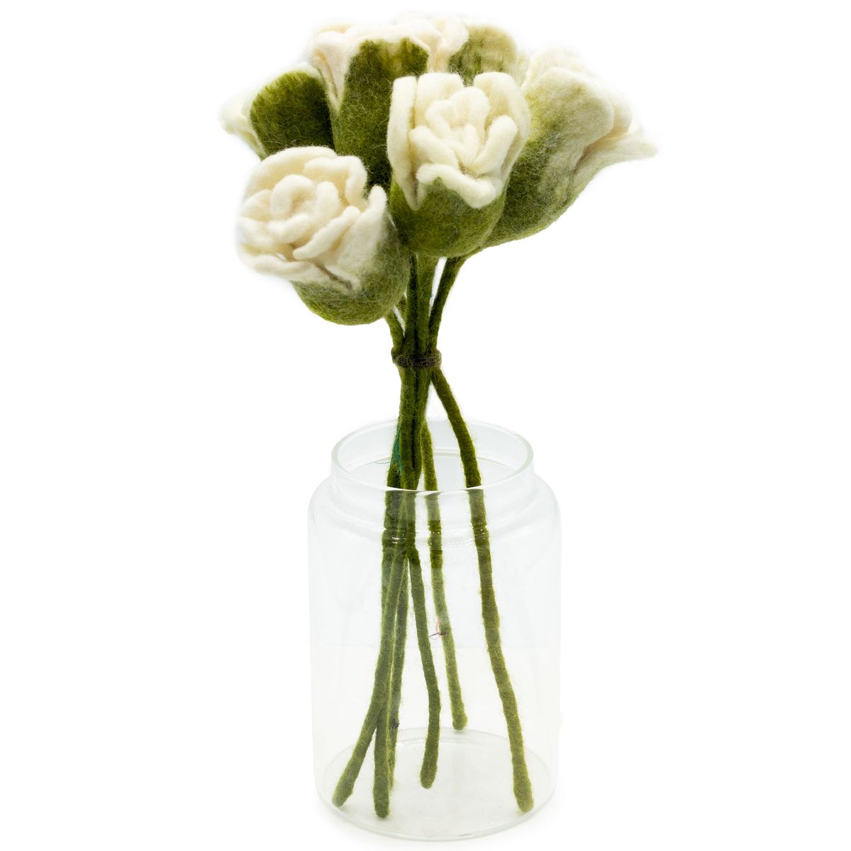 Flores de feltro - Rosas brancas
