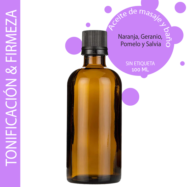 Aceite de Masaje - Tonificante y Reafirmante 100ml - Sin etiquetar