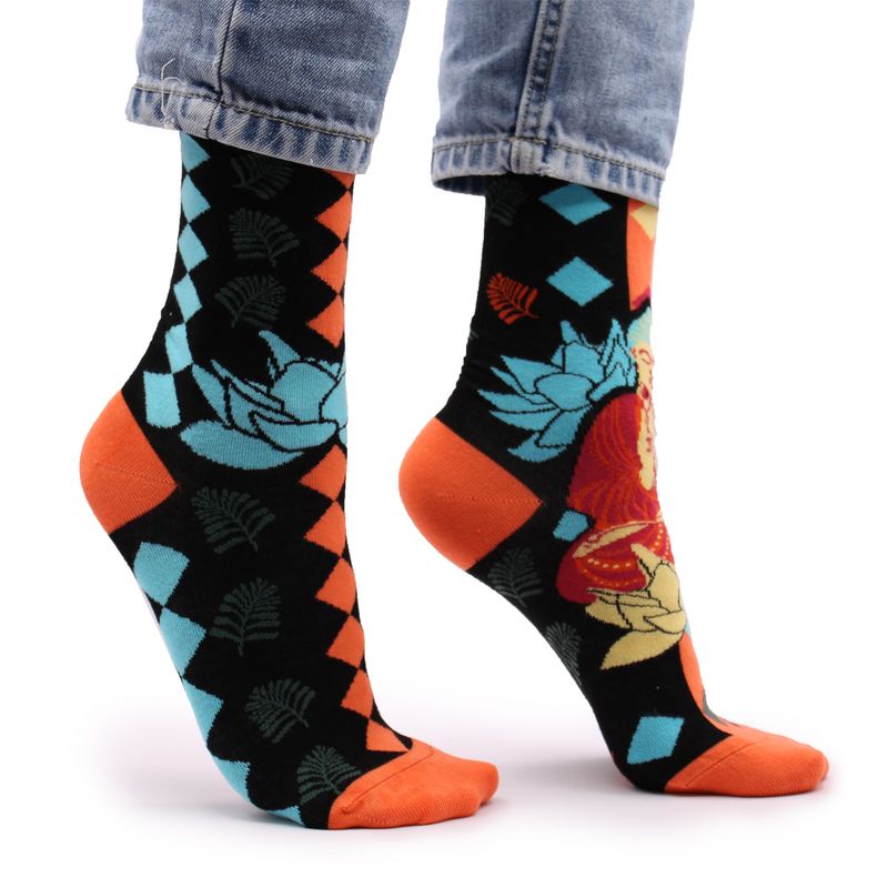 Hop Hare Bamboo Socks (36-41) - Blue Buddha & Lotus 