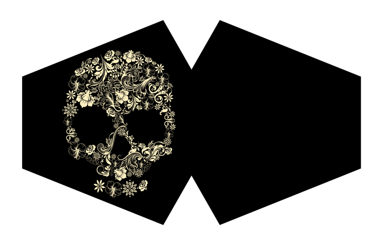 Masques Personnalisés en Tissu Adulte - Fleur et Crâne