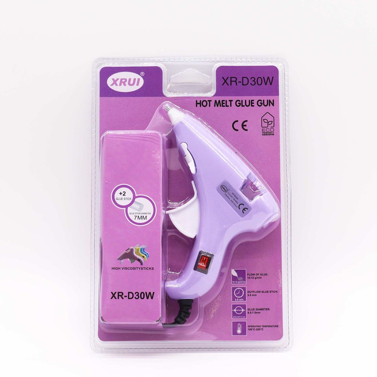 Pistola de cola quente mini Xrui 30W Hobby (ficha UE) - para barras de 7 mm