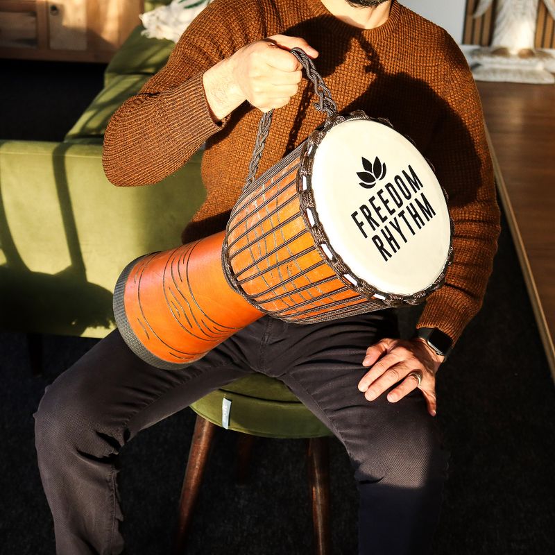 Large Pro Djembe Drum - Freedom Rhythm (high) - 50cm (22cm Diameter)