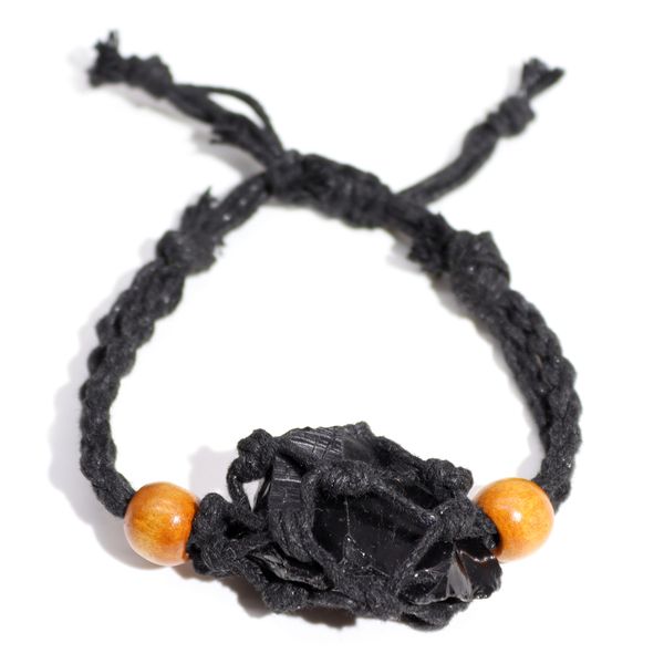 Bracelet en cordon pour  pierres précieuses 20-28 cm/7,8-11 pouces - Noir
