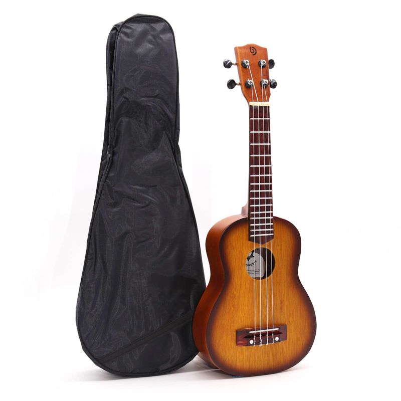 Ukulélé artisanal - Finition dégradée orange Sunburst (4 cordes)