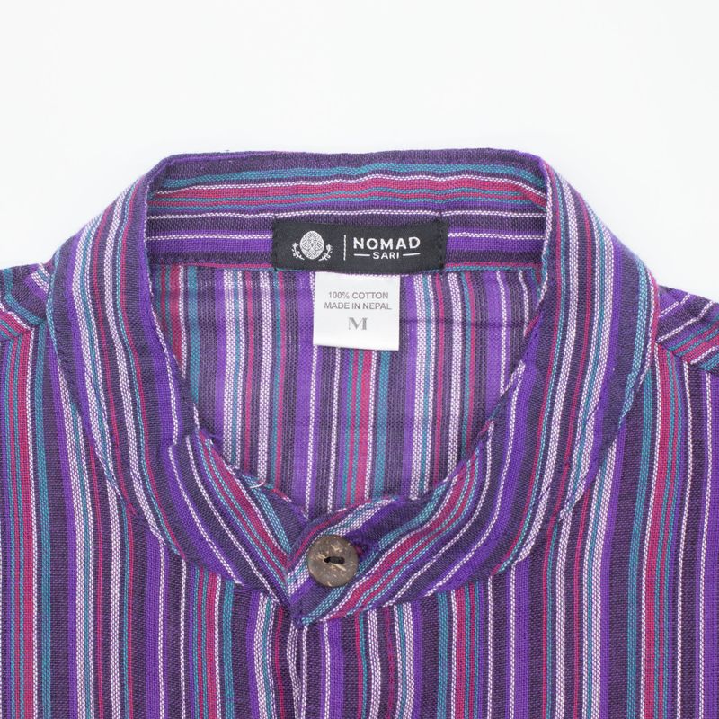 Nomad Sari Grandad Camisa - Negro Púrpura - Mediano