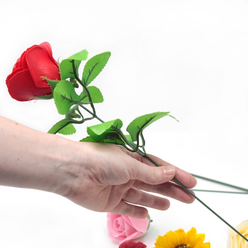 Roses de Savon pour Bouquet- M/Bleu Layette