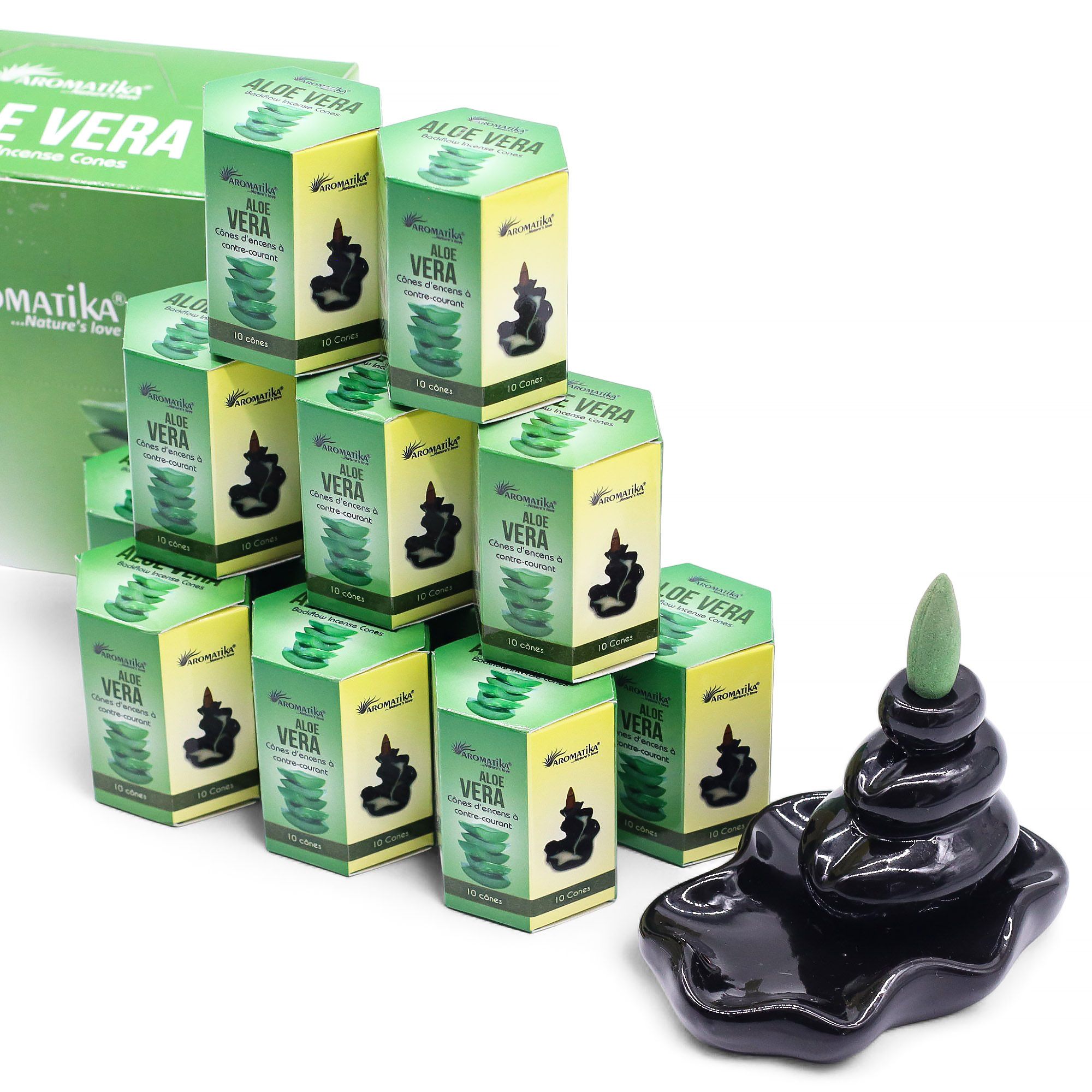 Aromatika Masala Tillbakaflöde Rökelsekoner - Aloe Vera