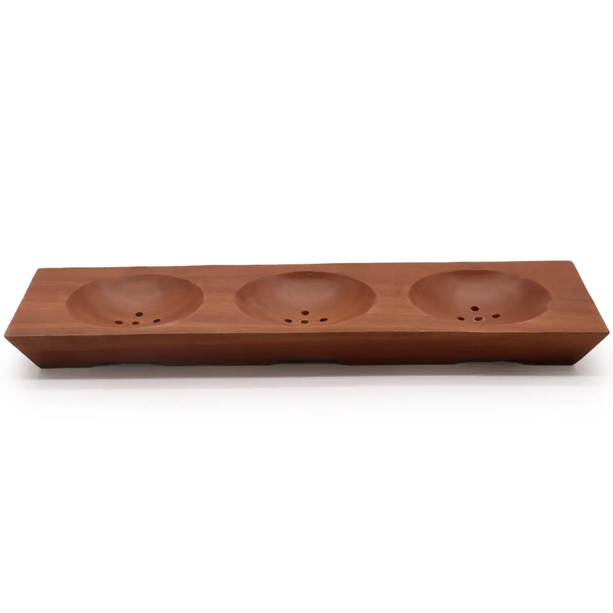 Three Bay Mahogany Soap Dish — Soap Dishes · GlowDuty apothecary