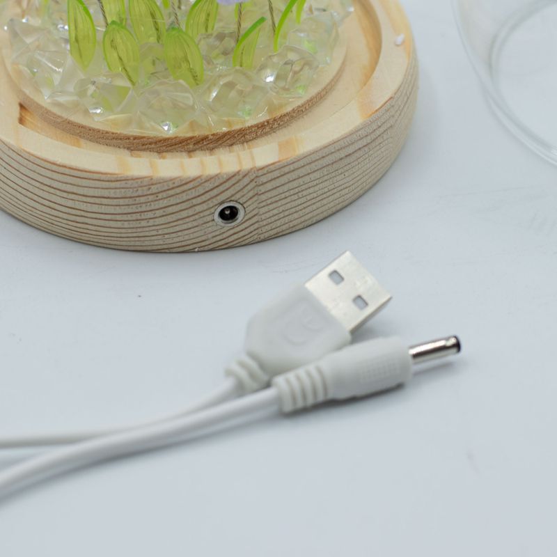 Градински купол с флорално сияние - 20 лалета - LED USB