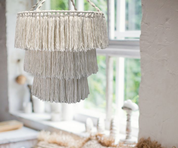 Lustre Doux en Macramé - Naturel