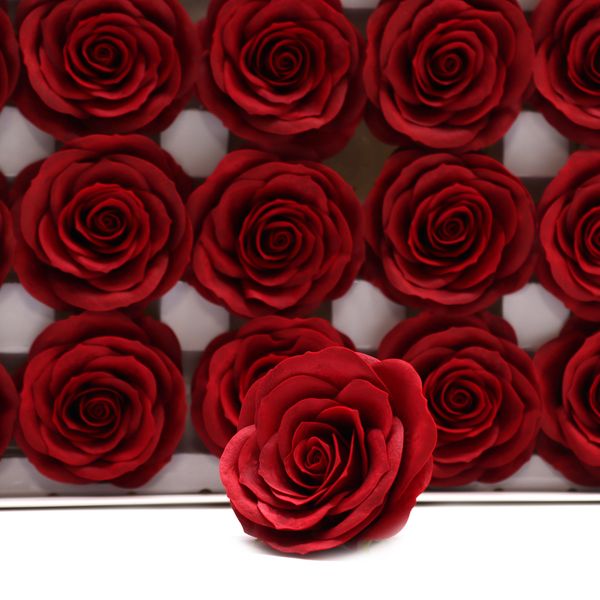 Fleur de savon artisanale - Lrg (7 couches) Rose vintage - Écarlate de minuit