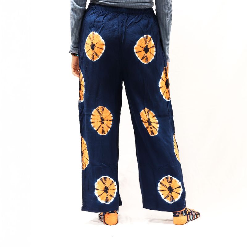 Japanese Style Lounge Pants - Large -Blue, Orange