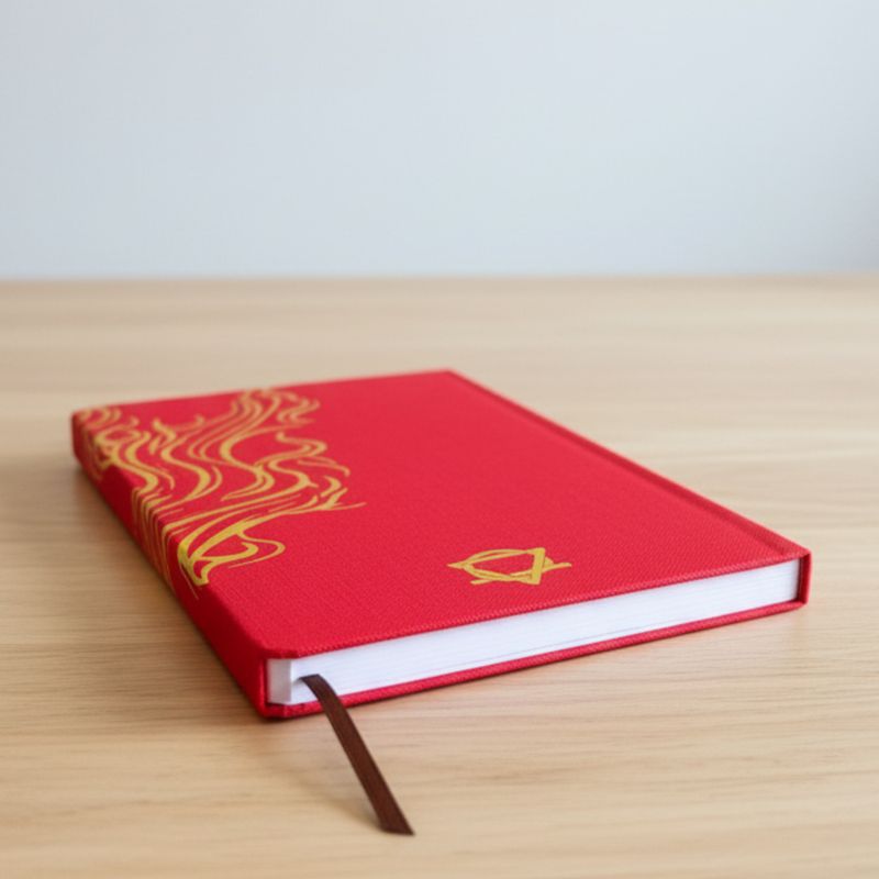 Red & Gold Wellbeing Journal - 120 pages - Mandala & Lotus Flower