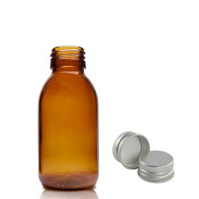 100ml Sticlă de Chihlimbar pentru Medicamente cu Capac din Aluminiu
