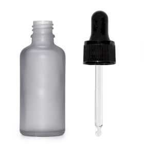 Sticlă Mată Gri Cu Pipetă Neagră, 50ml