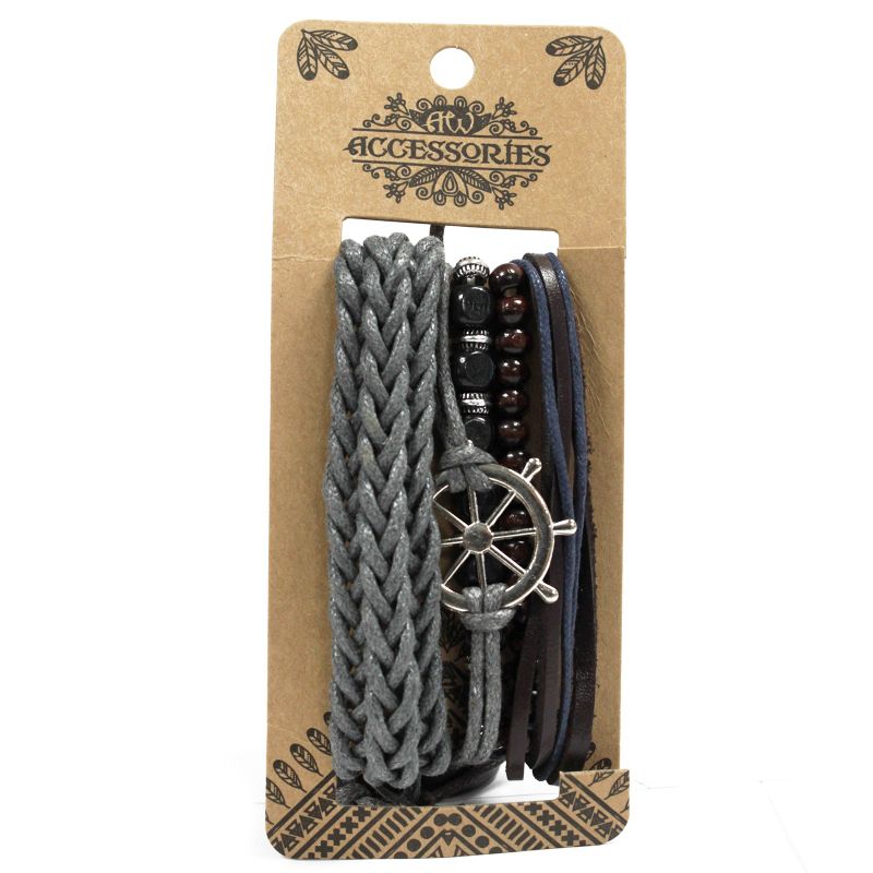 Set de Bracelet pour Homme - Metal & Cuir (assortis)