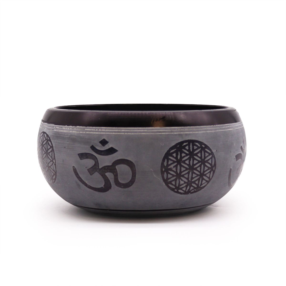 Taça tibetana de pó de terra - Om Five Buddha - 16 cm