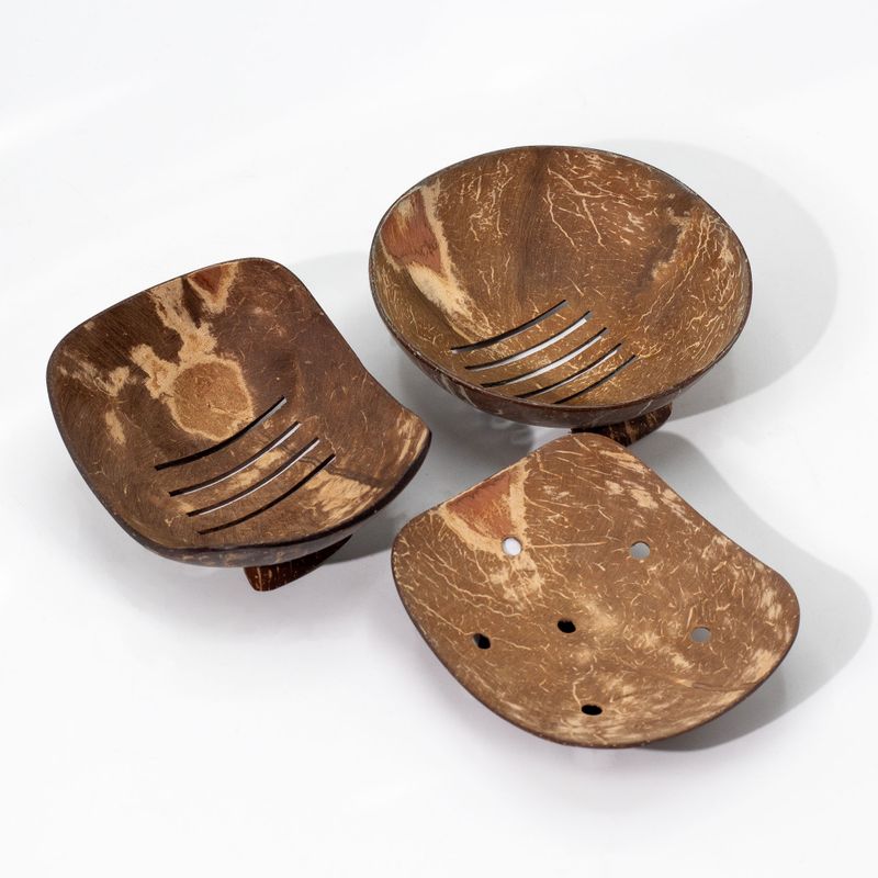Natural Coconut Soap Dish - Oblong - 11cm