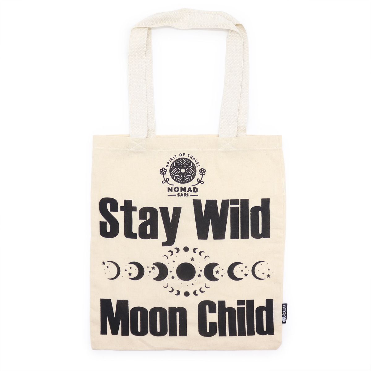 Mala Básica Icónica  - Mantém-te selvagem, Menino com ânimo - (40x36cm) - Natural 4oz