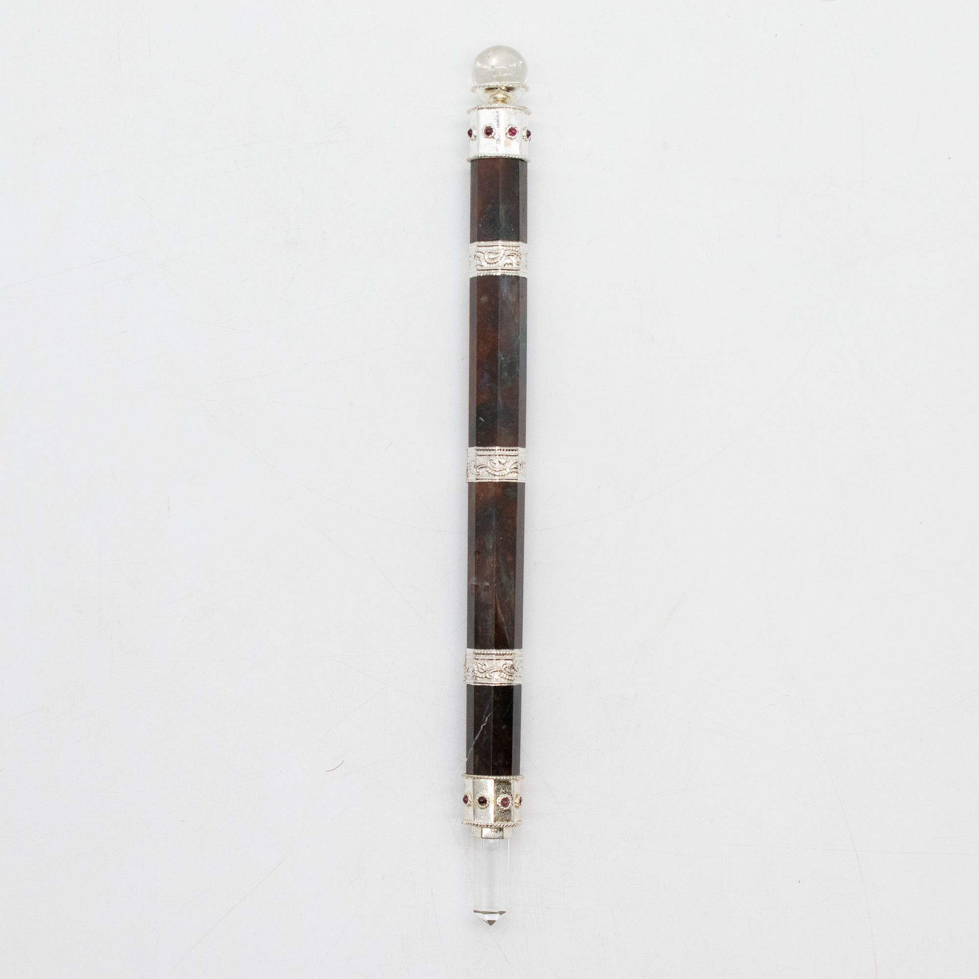 Varita Bloodroot Soverign -Extra Largo Fancy Jasper Magic- Parte superior de bola de cristal - 26cm